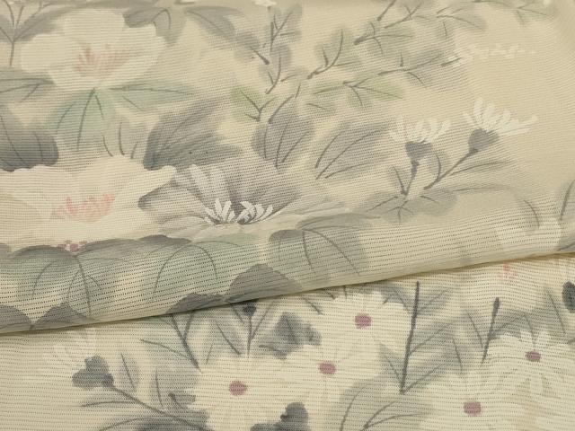 平和屋着物*夏物 訪問着 絽 手描き 草花文 正絹 逸品 AABG7387jd