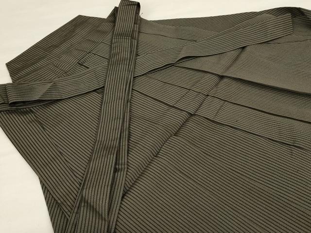 平和屋着物*夏物 男性 馬乗り袴 縞 正絹 逸品 AABG7398jd