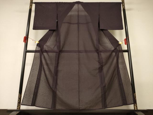 平和屋着物*夏物 色無地 紗 黒紅色 正絹 逸品 AABG7411jd