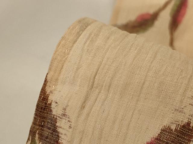平和屋着物*夏物 小千谷ちぢみ 枝花文 麻 逸品 AABG7412jd