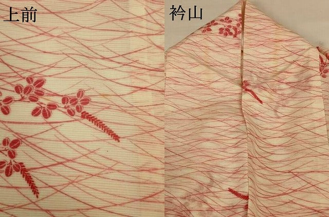 平和屋着物*夏物 小紋 絽 草花文 AABG7419jd