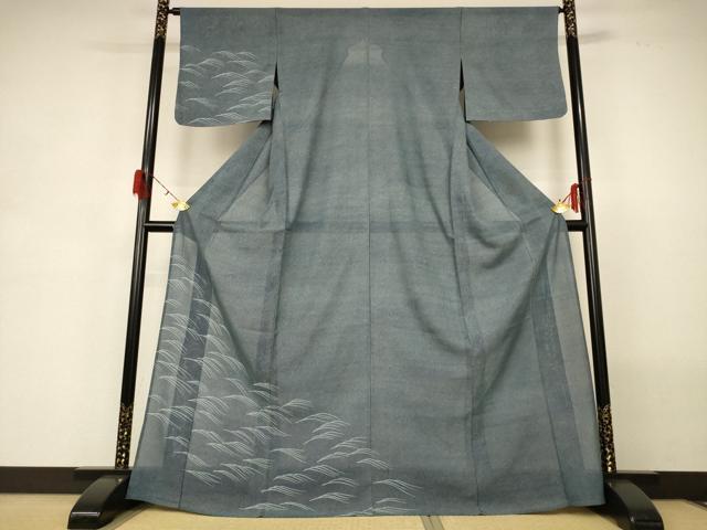 平和屋着物*夏物 訪問着 江戸小紋 絽 流水文 正絹 逸品 AABG7435jd