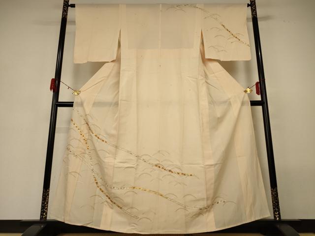 平和屋着物*夏物 訪問着 絽 鬘帯花文 金彩 正絹 逸品 AABG7438jd