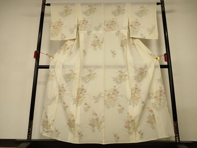 平和屋着物*夏物 訪問着 絽 花籠文 正絹 逸品 AABG7439jd