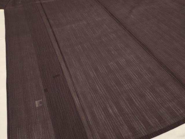 平和屋着物*夏物 色無地 紗 黒鳶色 正絹 逸品 AABG7469jd