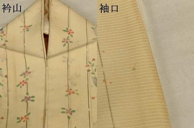 平和屋着物*夏物 小紋 絽 草花文 正絹 逸品 AABG7482jd