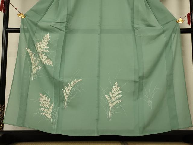 平和屋着物*夏物 訪問着 絽 草木文 銀彩 正絹 逸品 AABG7497jd
