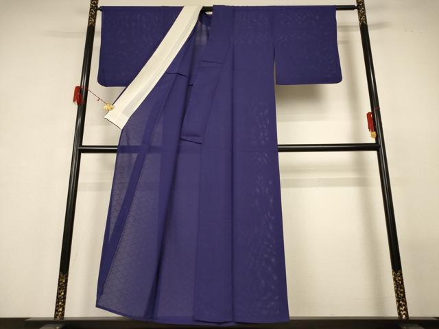 平和屋着物*夏物 色無地 網目紋絽 濃鼠色 正絹 逸品 AABG7506jd