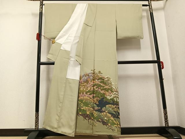 平和屋着物●豪華色留袖 風景松文 正絹 逸品 AABG7521ph