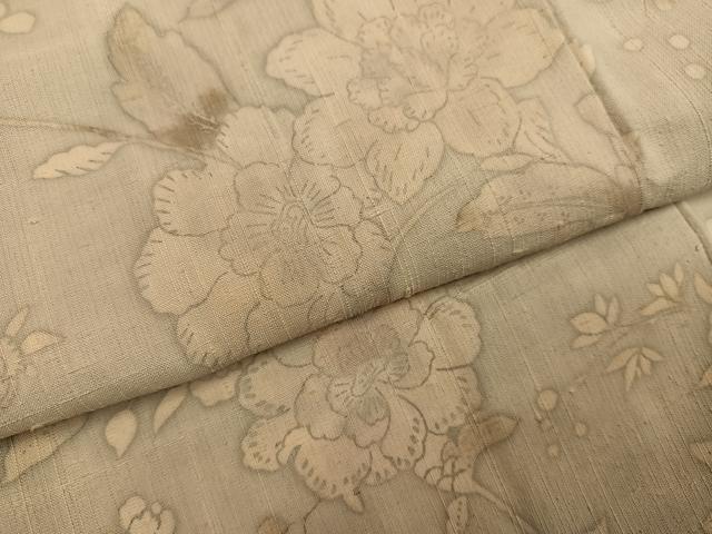 平和屋着物●上質な小紋 紬地 草花文 正絹 逸品 AABG7538ph