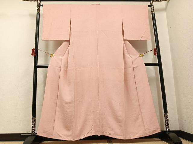 平和屋着物●上質な色無地 流水地紋 洗柿色 正絹 逸品 AABG7544ph