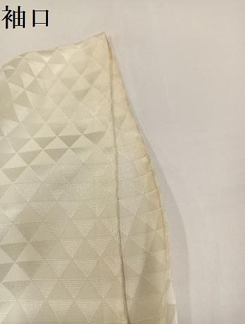 平和屋着物●長襦袢 無双仕立て 吉祥笹文 広衿仕立て 正絹 逸品 AABG7549ph