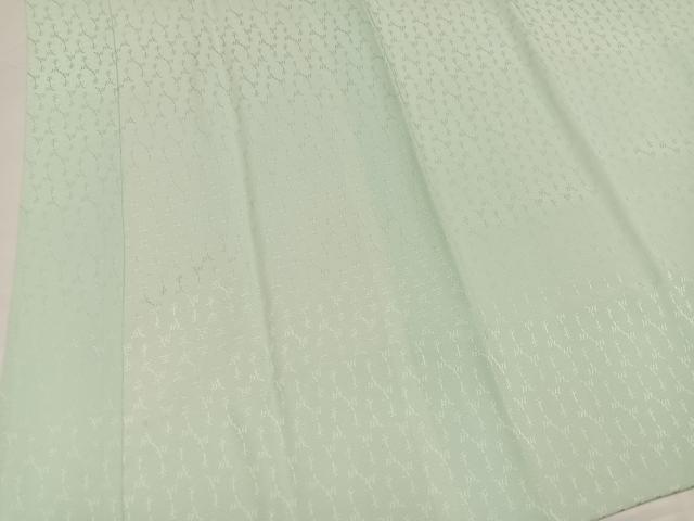 平和屋着物●長襦袢 袷 文字地紋 平成 色無地 白緑色 大丸扱い 正絹 逸品 AABG7557ph