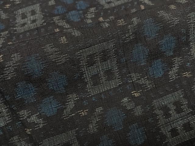 平和屋着物●結城ちぢみ 蜀江花文 正絹 逸品 AABG7559ph