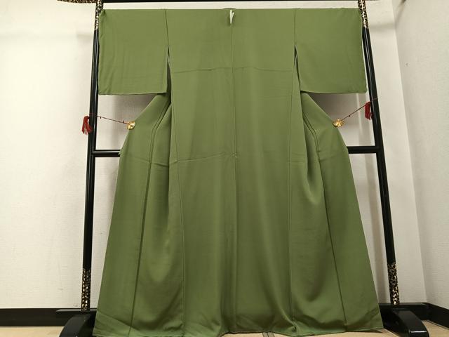 平和屋着物●上質な色無地 麹塵色 正絹 逸品 未使用 AABG7564ph
