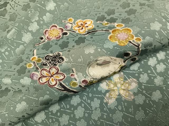平和屋着物●長襦袢 無双仕立て 兎花文 正絹 逸品 未使用 AABG7572ph