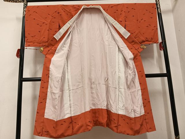 平和屋着物●長襦袢 袷 花鳥文 正絹 逸品 AABG7584ph