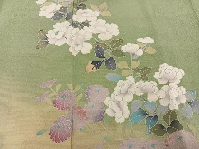 平和屋着物●訪問着 友禅 枝花文 暈し染め 正絹 逸品 未使用 AABG7587ph