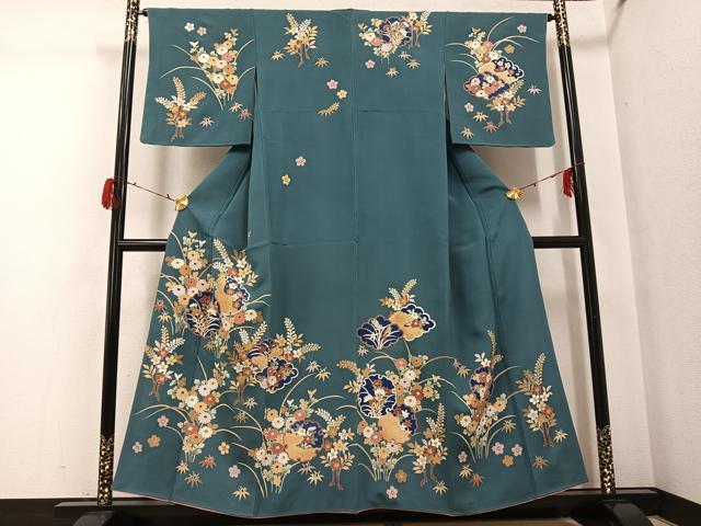 平和屋着物●訪問着 雪輪花文 金彩 正絹 逸品 AABG7595ph