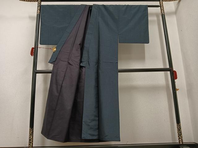 平和屋着物●男性 紬 アンサンブル 正絹 逸品 AABG7596ph
