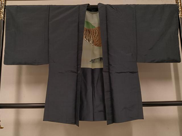 平和屋着物●男性 紬 アンサンブル 正絹 逸品 AABG7596ph