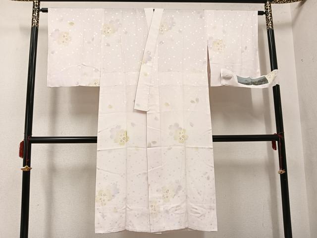 平和屋着物●長襦袢 無双仕立て 桜文 大原 反端付き 正絹 逸品 未使用 AABG7598ph