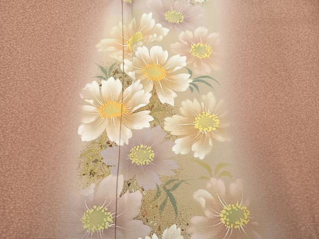 平和屋着物●訪問着 作家物 手描き 草花文 暈し染め 正絹 逸品 AABG7599ph