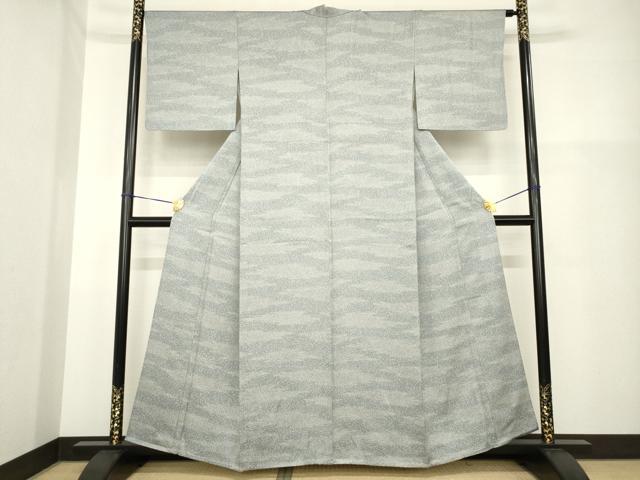 平和屋着物▽上質な小紋 単衣 霞文 正絹 逸品 AABG7604ck
