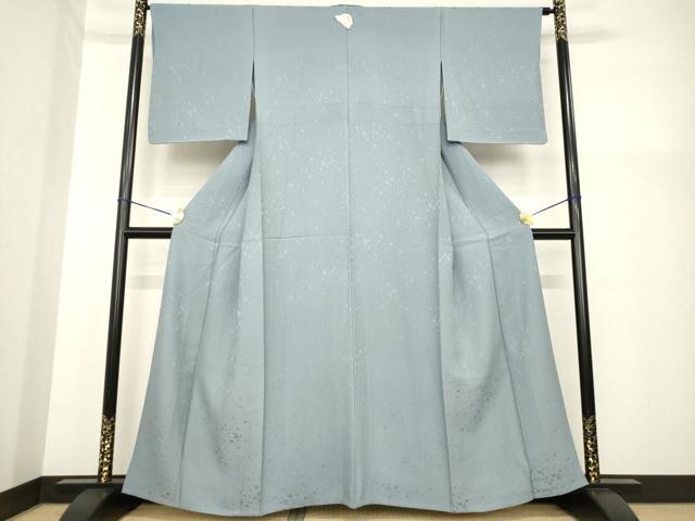 平和屋着物▽上質な色無地 単衣 鉛色 正絹 逸品 未使用 AABG7613ck