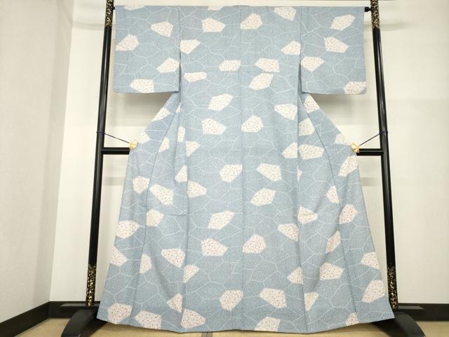 平和屋着物▽小紋 単衣 割り付き文 さんび謹製 洗える着物 AABG7615ck