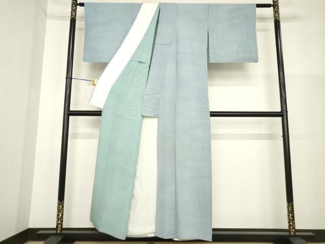 平和屋着物▽上質な小紋 単衣 霞文 暈し染め 正絹 逸品 AABG7617ck