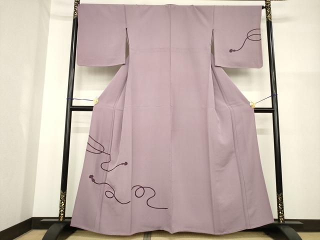 平和屋着物▽訪問着 単衣 総刺繍 紐 金糸 正絹 逸品 AABG7618ck