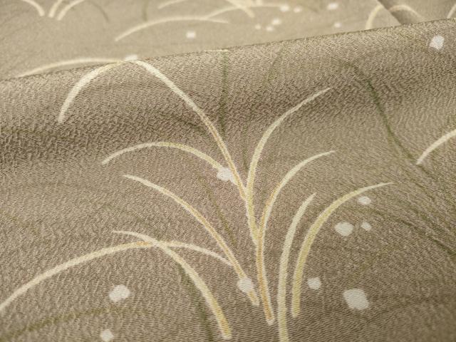 平和屋着物▽小紋 単衣 露芝 洗える着物 AABG7632ck