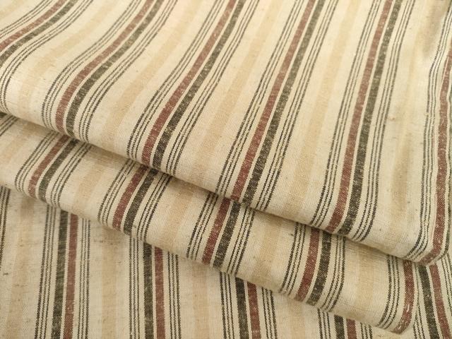 平和屋着物▽上質な紬 単衣 縞 正絹 逸品 AABG7638ck