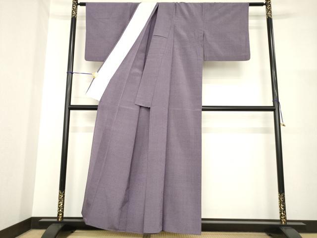 平和屋着物▽本塩沢 単衣 蚊絣 正絹 逸品 AABG7665ck