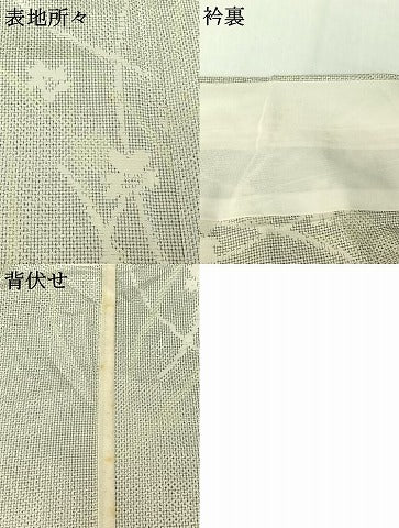 平和屋着物▽上質な紬 単衣 草花文 正絹 逸品 AABG7681jh
