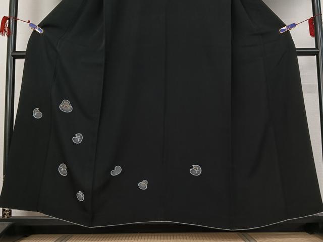 平和屋着物▽訪問着 単衣 舞花文 黒地 金彩 正絹 逸品 AABG7687jh