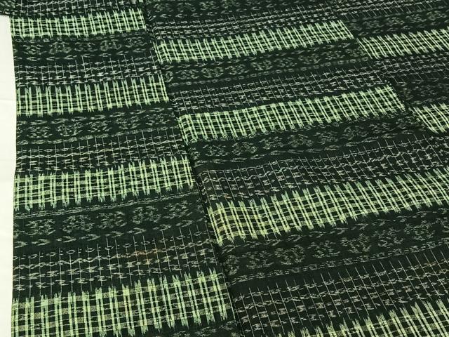 平和屋着物▽上質な紬 単衣 横段文 高島屋扱い 正絹 逸品 AABG7705jh