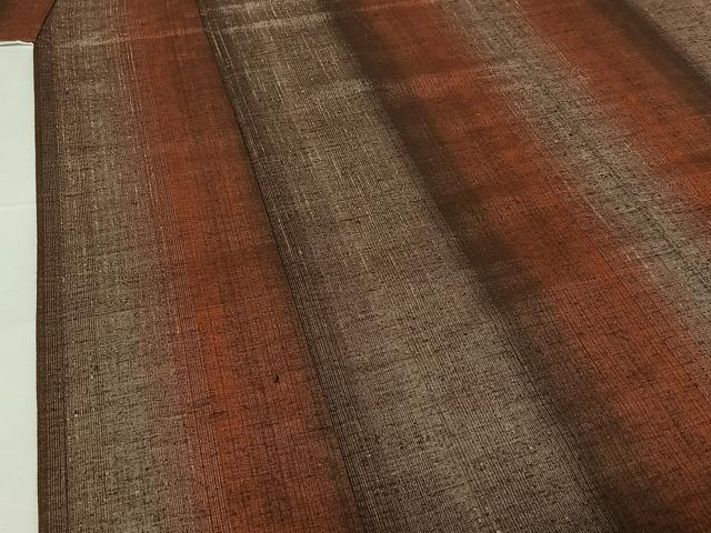 平和屋着物▽上質な紬 単衣 縞 正絹 逸品 AABG7706jh