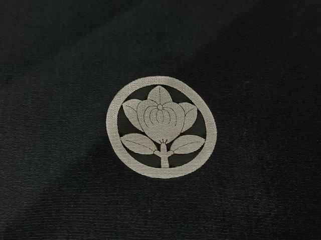 平和屋着物▽男性 黒紋付 暗黒色 正絹 逸品 AABG7714jh