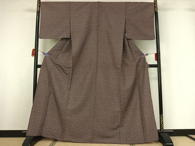 平和屋着物▽江戸小紋 単衣 花唐草文 洗える着物 AABG7721jh
