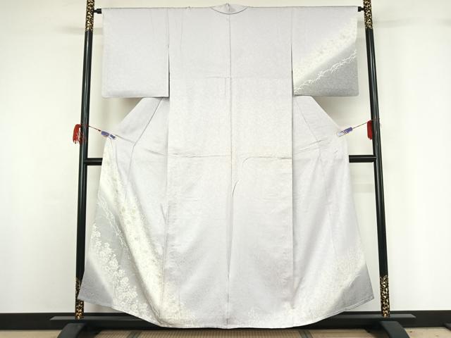 平和屋着物▽訪問着 単衣 草花文 暈し染め 金彩 正絹 逸品 AABG7731jh