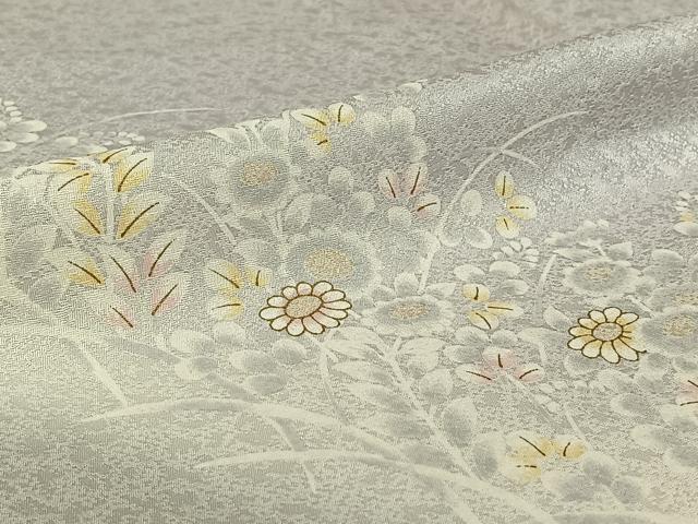 平和屋着物▽訪問着 単衣 草花文 暈し染め 金彩 正絹 逸品 AABG7731jh