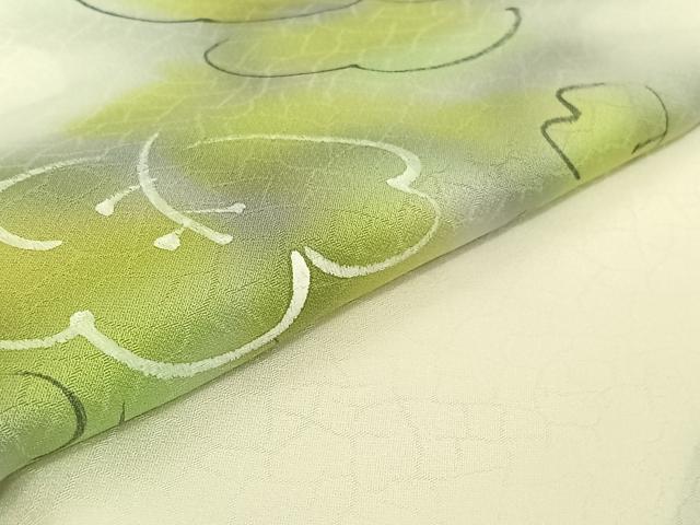 平和屋着物▽上質な小紋 単衣 手描き 樹林文 暈し染め 正絹 逸品 AABG7741jh
