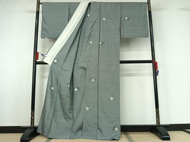 平和屋着物▽上質な紬 単衣 絞り 手描き 辻が花 正絹 逸品 AABG7748jh