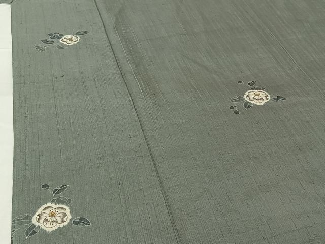 平和屋着物▽上質な紬 単衣 絞り 手描き 辻が花 正絹 逸品 AABG7748jh