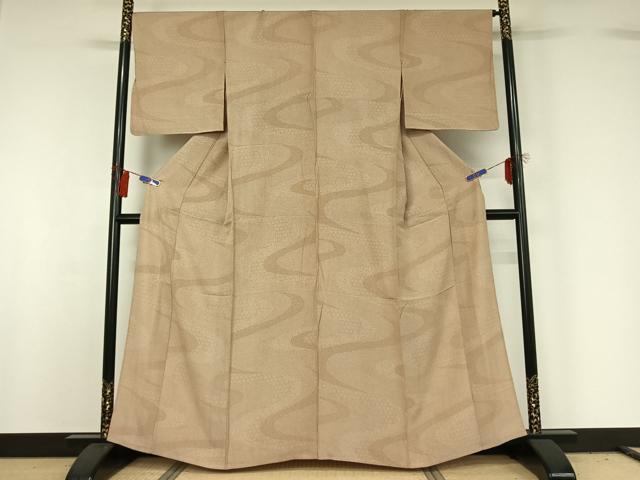 平和屋着物▽江戸小紋 単衣 流水亀甲文 正絹 逸品 AABG7755jh