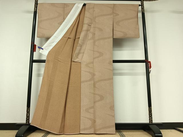平和屋着物▽江戸小紋 単衣 流水亀甲文 正絹 逸品 AABG7755jh