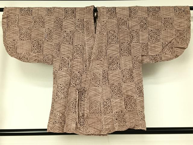 平和屋着物▽道中着 スリーシーズン 春夏秋 塵除け 市松文様 交織 AABG7756jh