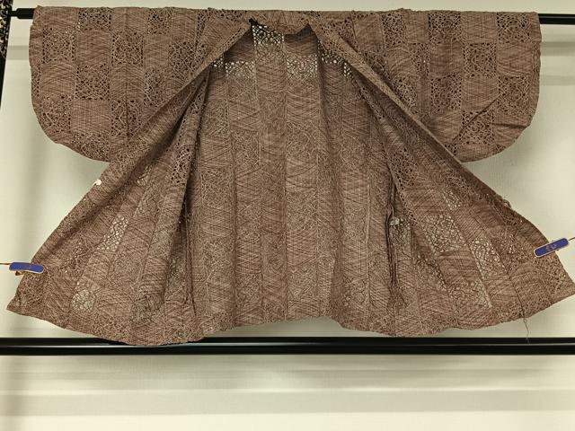 平和屋着物▽道中着 スリーシーズン 春夏秋 塵除け 市松文様 交織 AABG7756jh